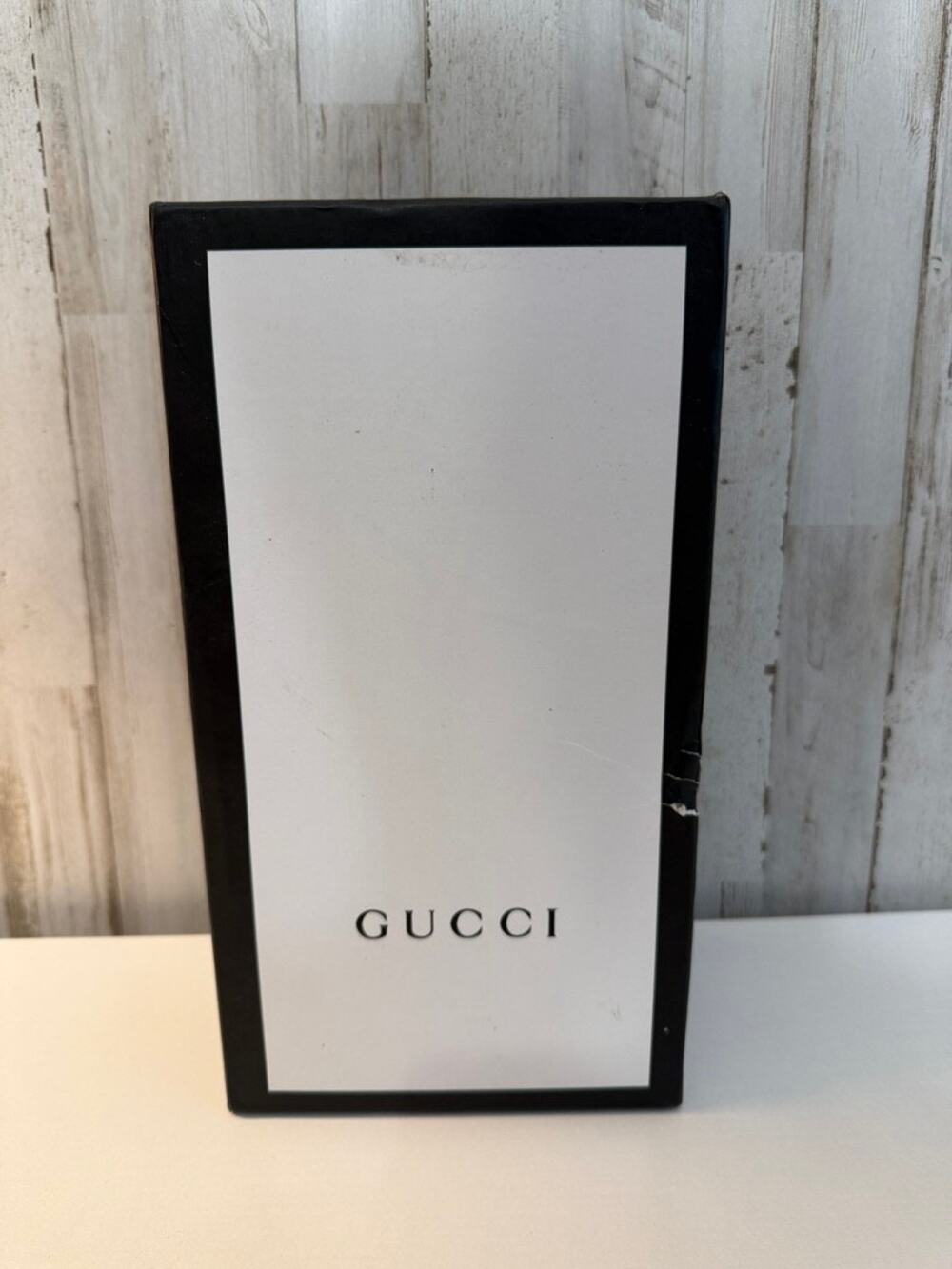 Gucci Black & White Logo Shoe Gift Storage Box With Lid Empty 12x6